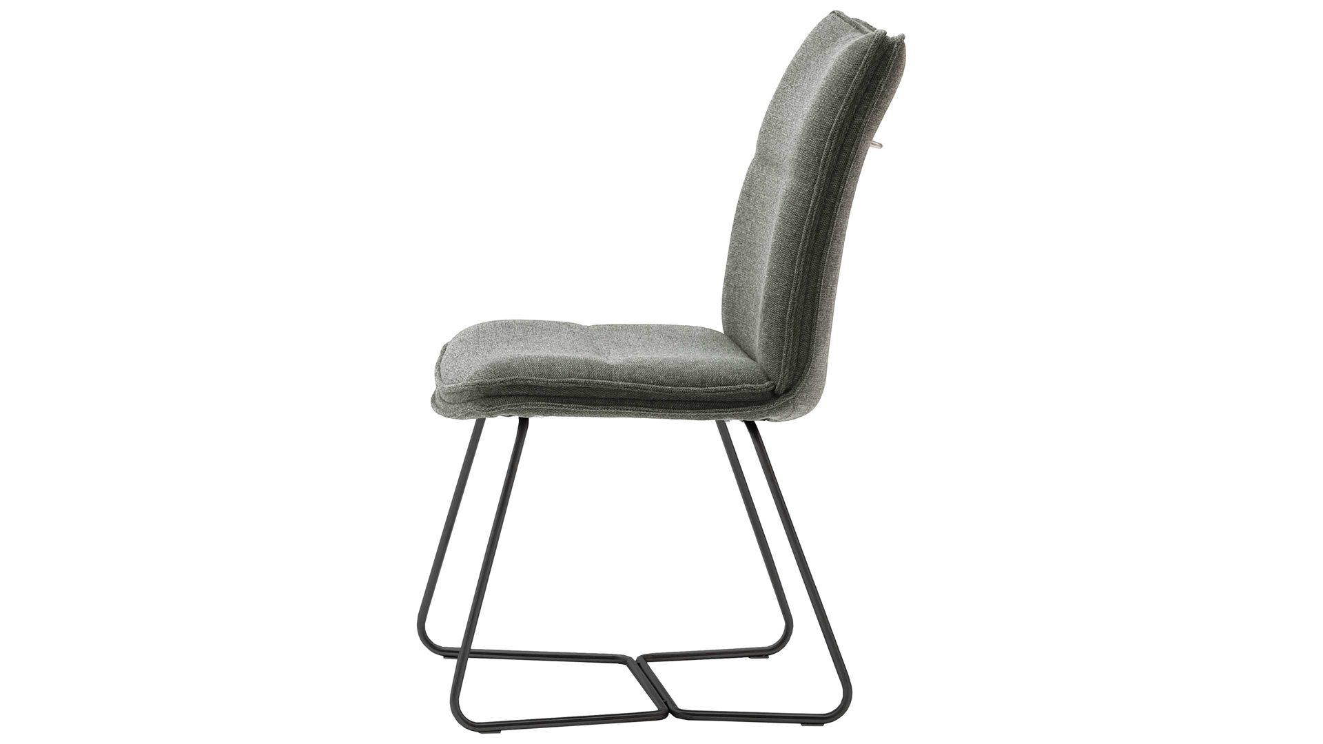 Polsterstuhl Mca furniture aus Stoff in Dunkelgrün Polsterstuhl Hampton olivfarbene Chenille & Mattschwarz