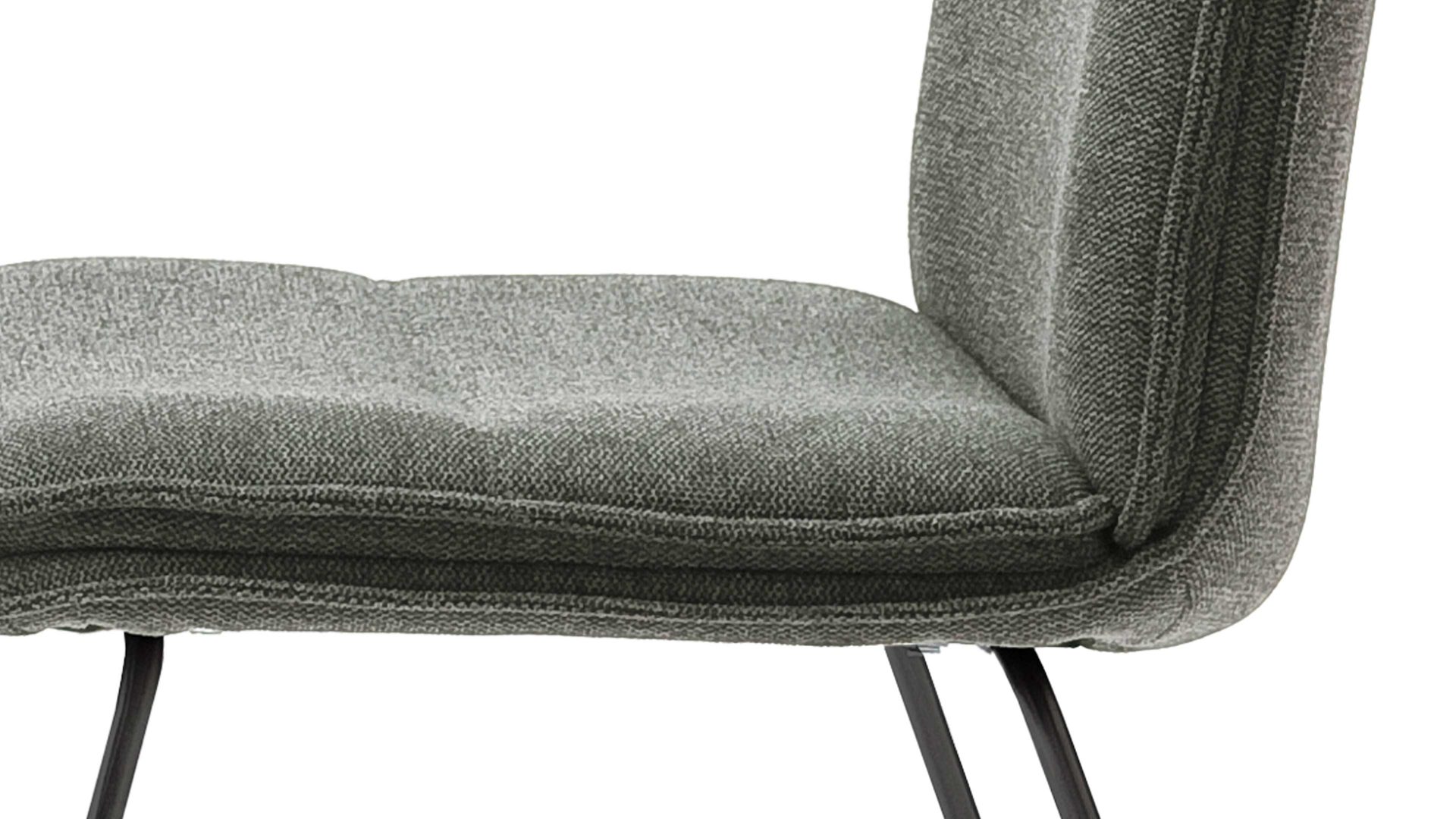 Polsterstuhl Mca furniture aus Stoff in Dunkelgrün Polsterstuhl Hampton olivfarbene Chenille & Mattschwarz