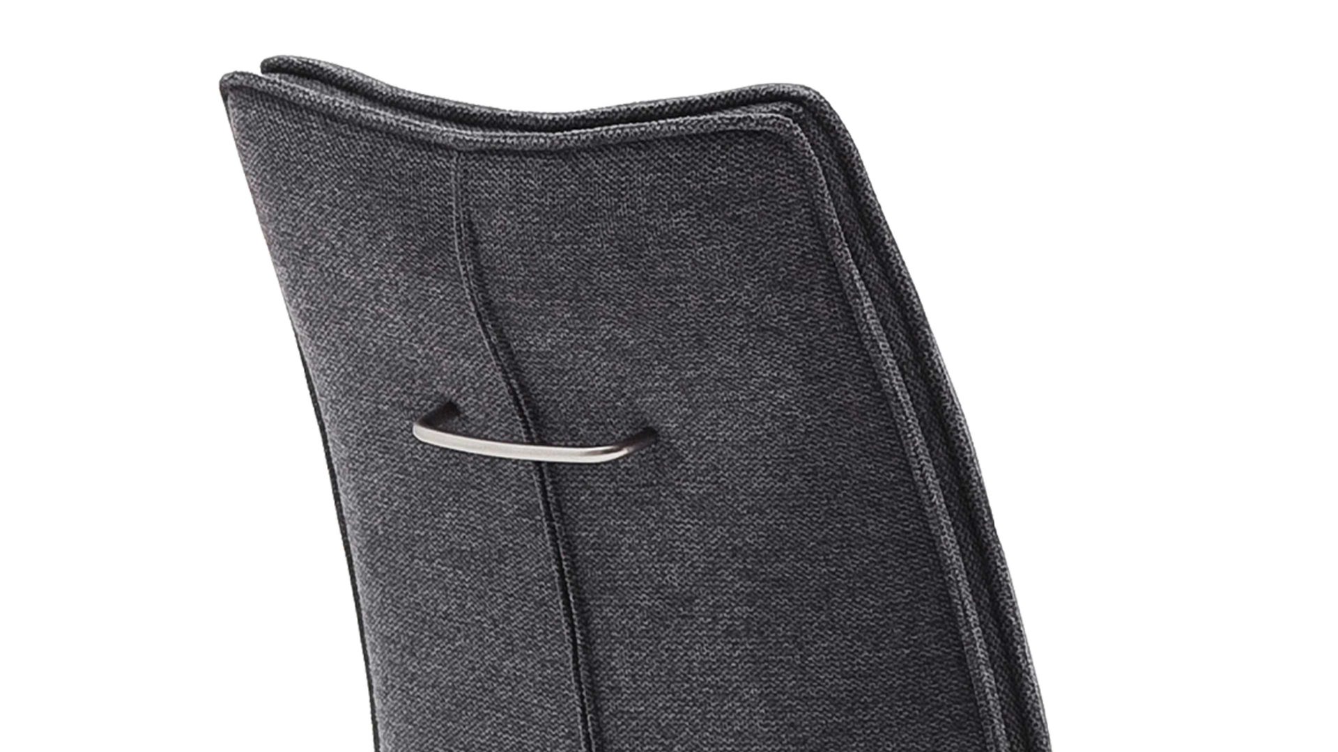 Polsterstuhl Mca furniture aus Stoff in Anthrazit Polsterstuhl Hampton anthrazitfarbene Chenille & Edelstahl
