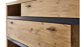 Wohnwand Ideal möbel aus Holz in Holzfarben Wohnprogramm Varas - Wohnwand Eiche & Asteiche & Grau