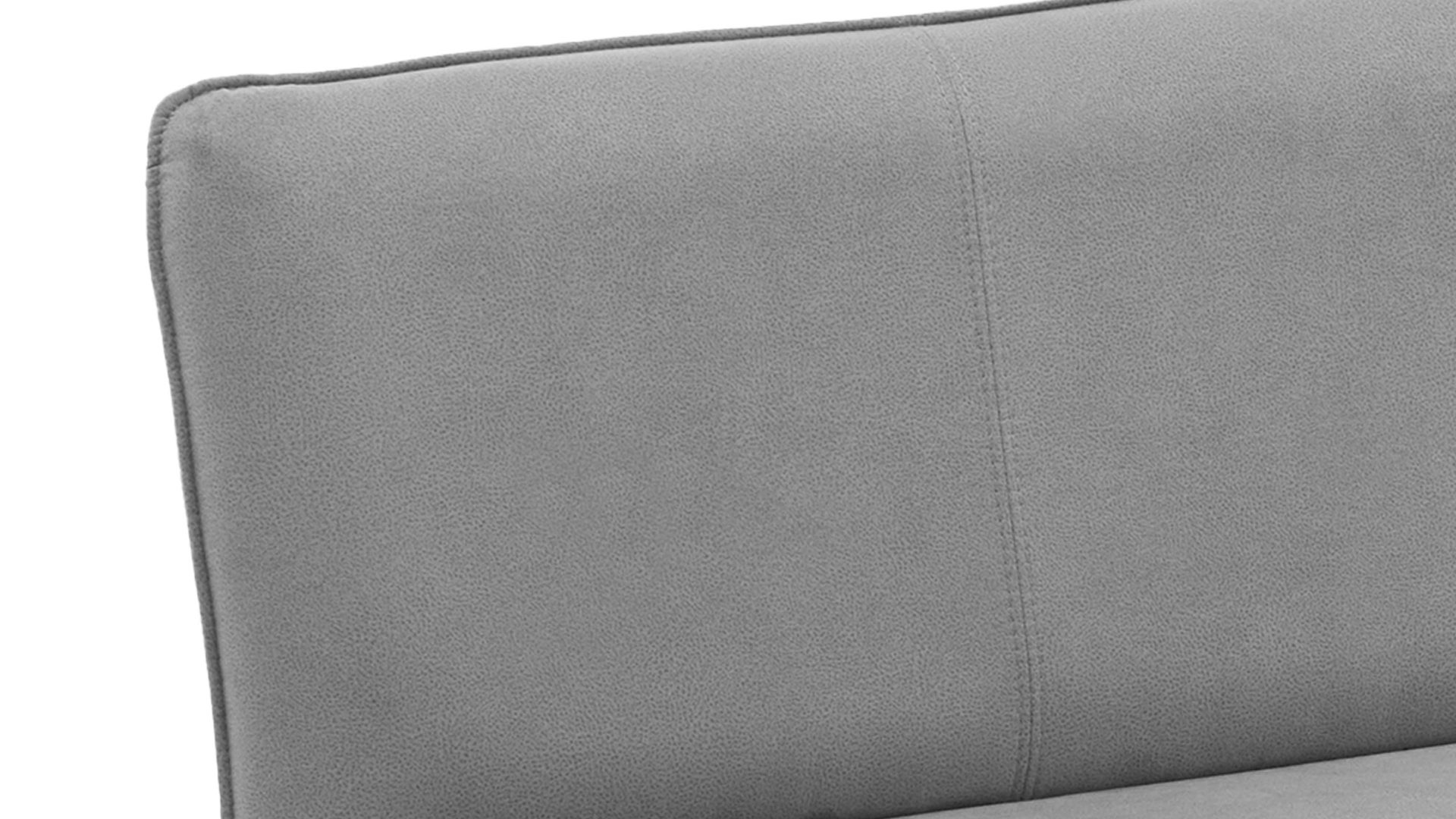 Eckbank Niehoff sitzmoebel aus Kunstfaser in Grau NIEHOFF SITZMÖBEL Serie Leonie - Eckbank platingraue Mikrofaser 719 & schwarzes Eisen - Stellfläche ca. 207 x 154 cm