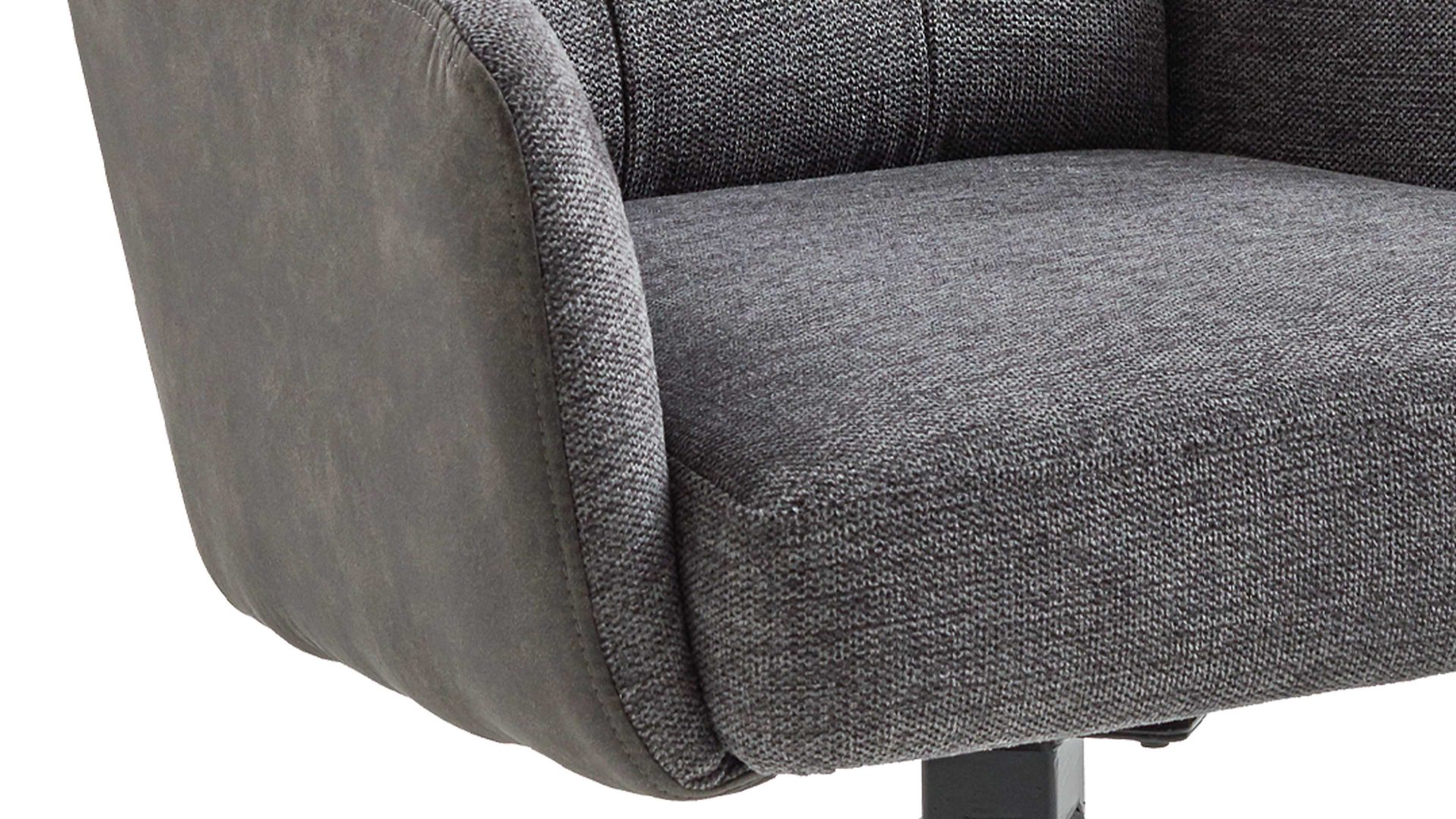 Vierfußstuhl Niehoff sitzmoebel aus Stoff in Anthrazit NIEHOFF SITZMÖBEL Polsterstuhl Tosca anthrazitfarbener Webstoff Brego & graue Mikrofaser Cowboy