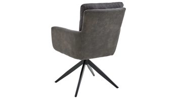 Vierfußstuhl Niehoff sitzmoebel aus Stoff in Anthrazit NIEHOFF SITZMÖBEL Polsterstuhl Tosca anthrazitfarbener Webstoff Brego & graue Mikrofaser Cowboy