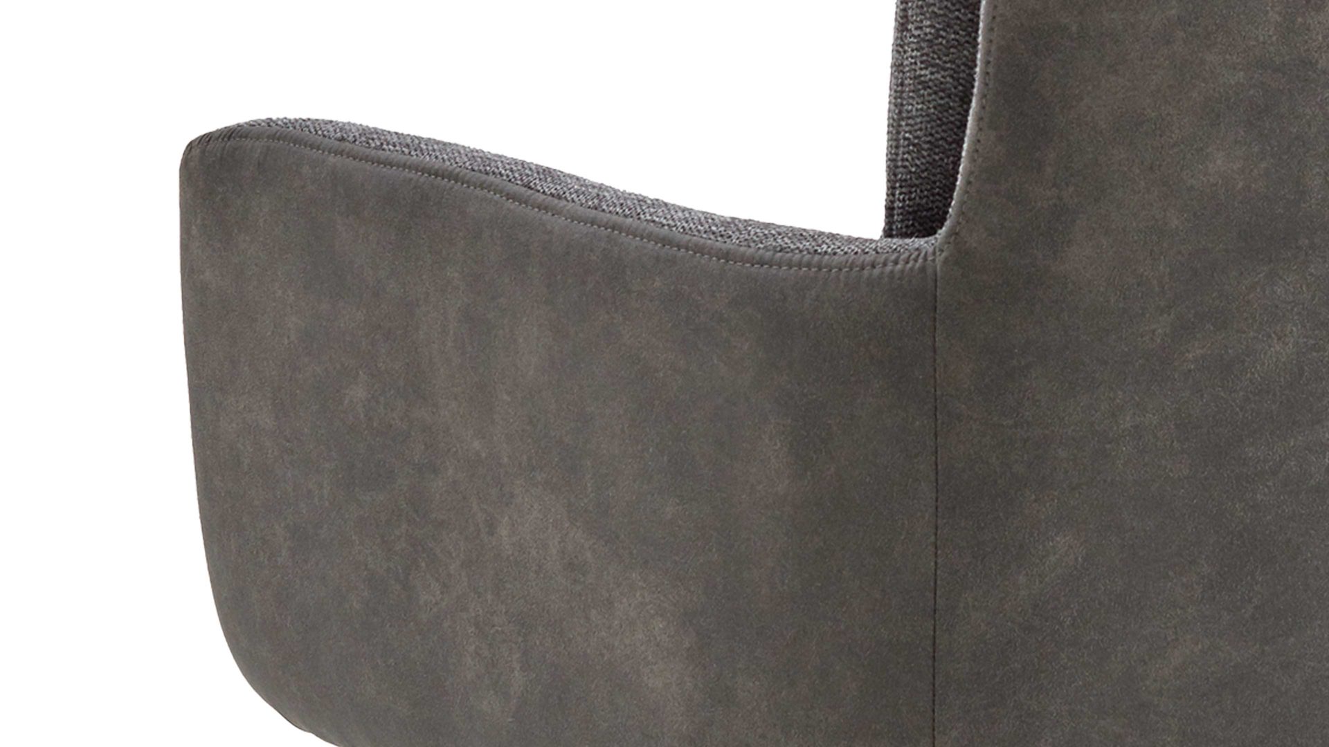 Vierfußstuhl Niehoff sitzmoebel aus Stoff in Anthrazit NIEHOFF SITZMÖBEL Polsterstuhl Tosca anthrazitfarbener Webstoff Brego & graue Mikrofaser Cowboy