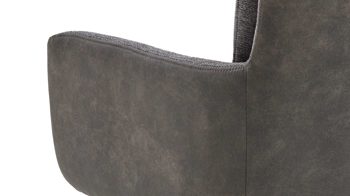 Vierfußstuhl Niehoff sitzmoebel aus Stoff in Anthrazit NIEHOFF SITZMÖBEL Polsterstuhl Tosca anthrazitfarbener Webstoff Brego & graue Mikrofaser Cowboy