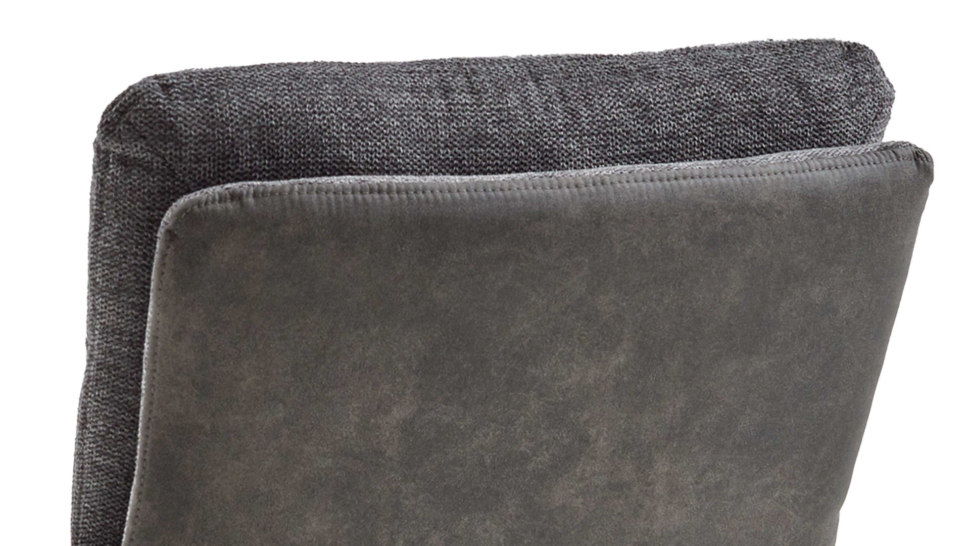 Vierfußstuhl Niehoff sitzmoebel aus Stoff in Anthrazit NIEHOFF SITZMÖBEL Polsterstuhl Tosca anthrazitfarbener Webstoff Brego & graue Mikrofaser Cowboy