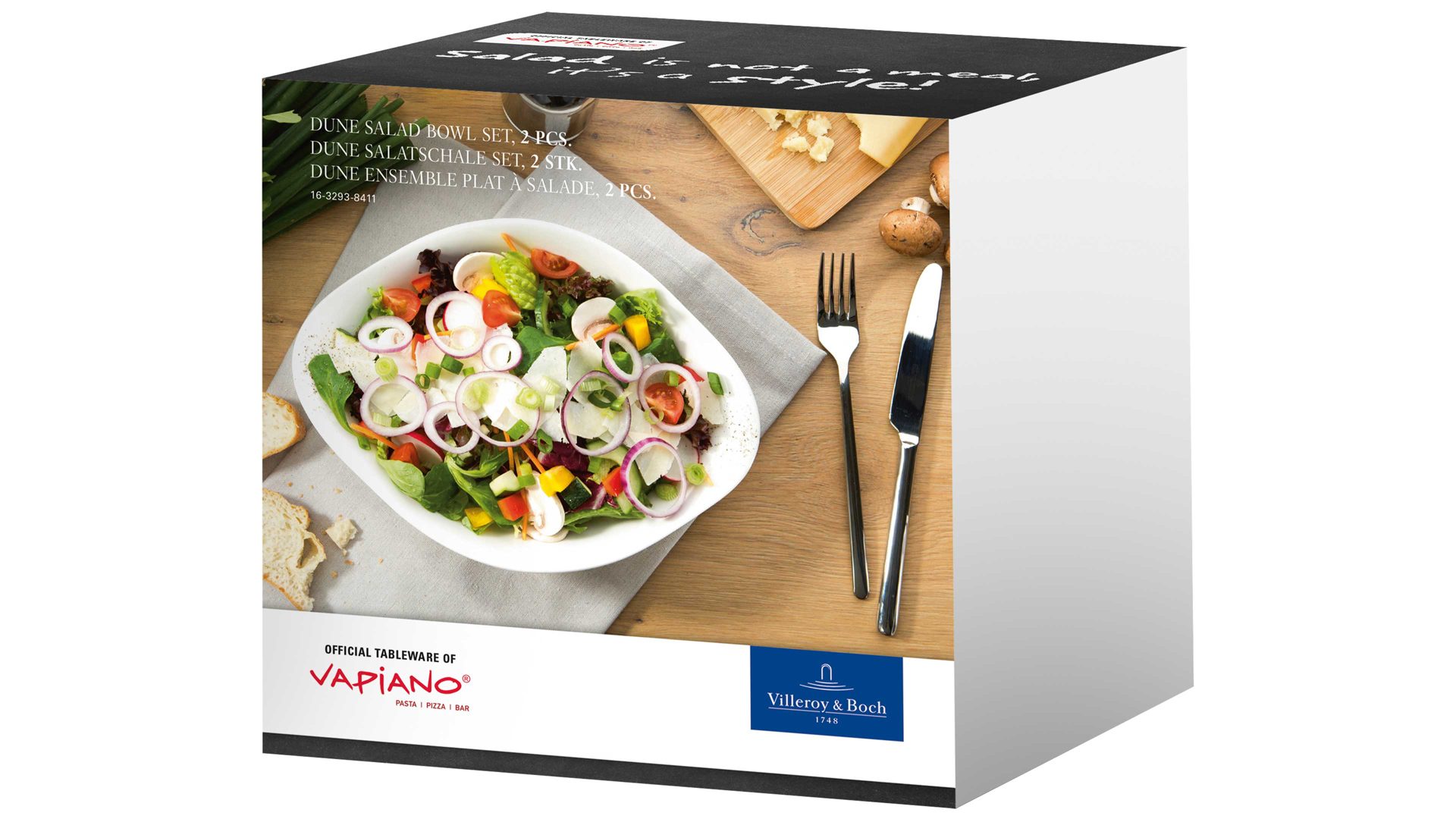 Salatschale Villeroy & boch aus Keramik in Weiß Villeroy & Boch Vapiano Salatschalen-Set weißes Premium-Porzellan - zweiteilig