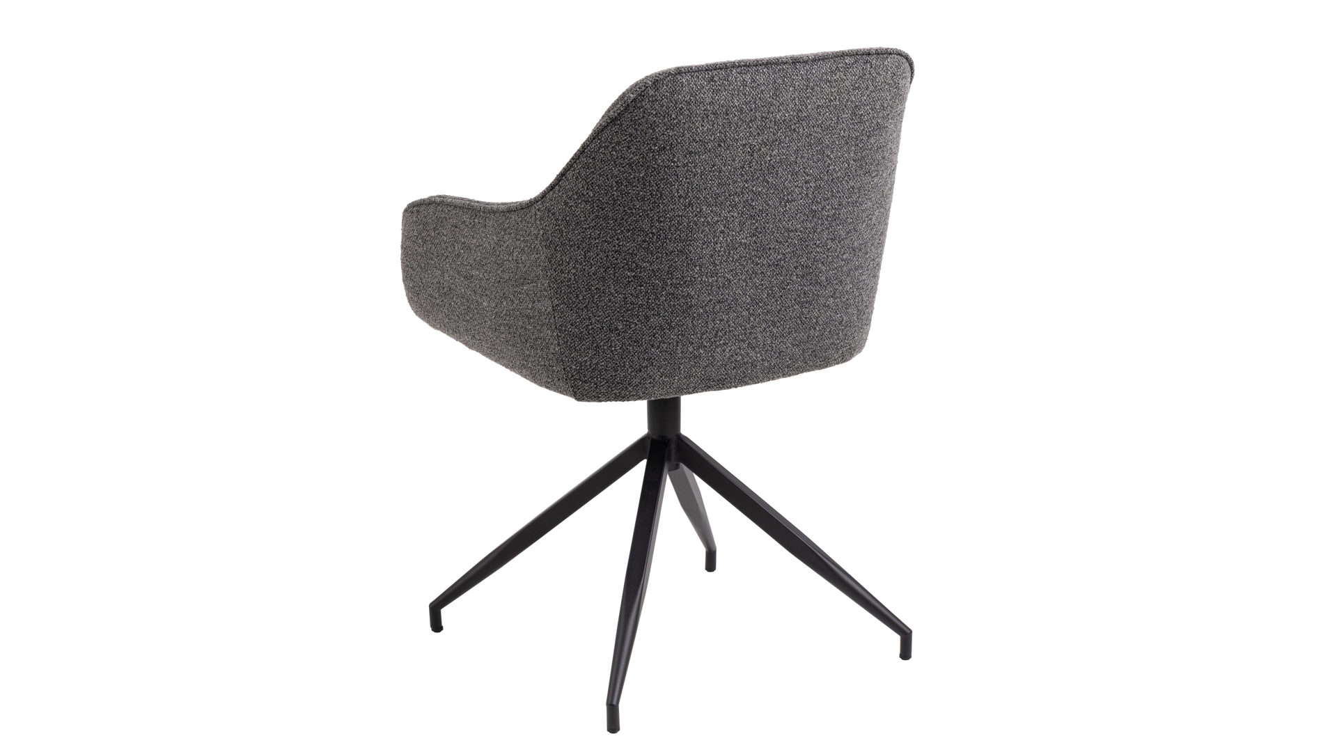 Vierfußstuhl Actona group aus Stoff in Anthrazit Armlehnstuhl Brooke anthrazitfarbener Bezug Monza 130 & schwarzes Metall - drehbar