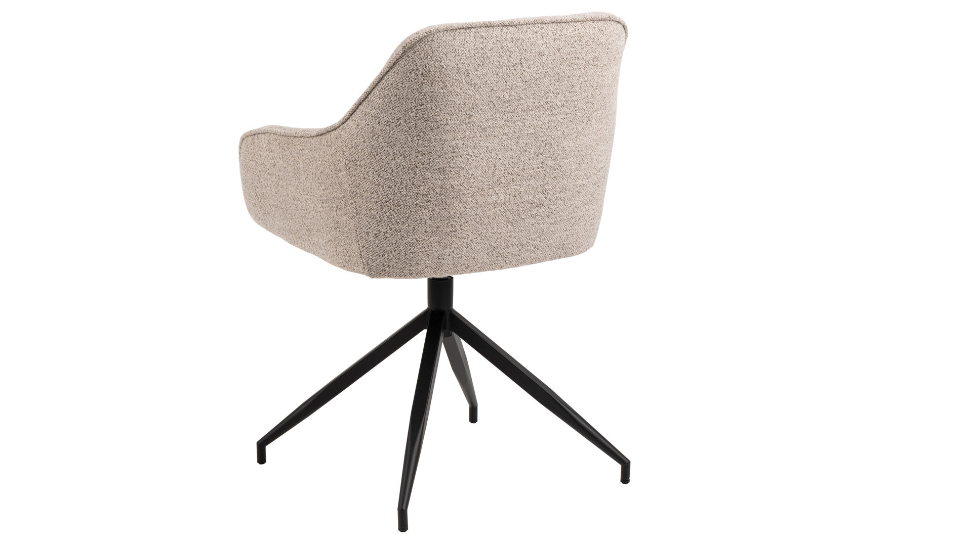 Vierfußstuhl Actona group aus Stoff in Beige Armlehnstuhl Brooke beiger Bezug Monza 60 & schwarzes Metall - drehbar