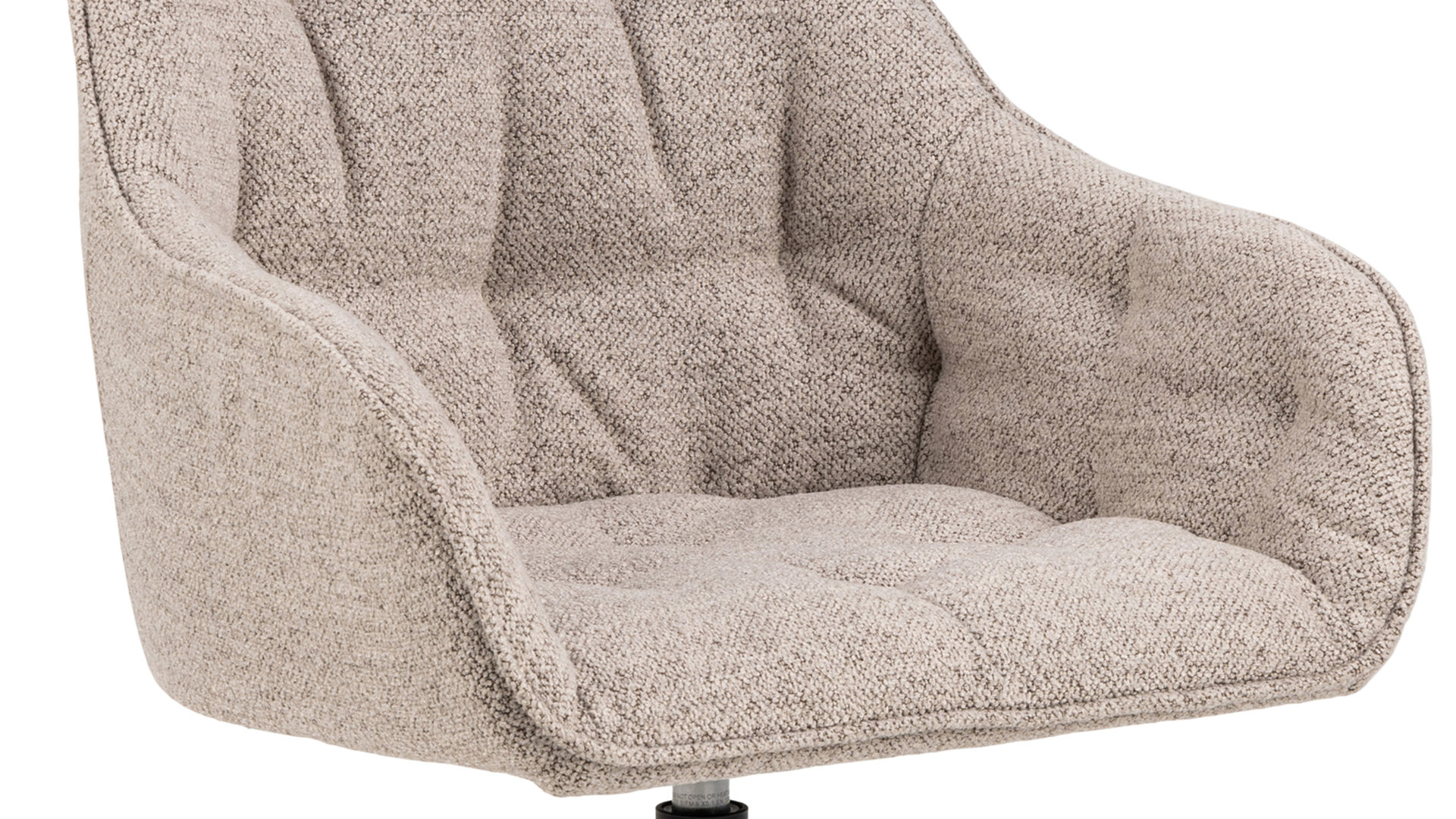 Vierfußstuhl Actona group aus Stoff in Beige Armlehnstuhl Brooke beiger Bezug Monza 60 & schwarzes Metall - drehbar