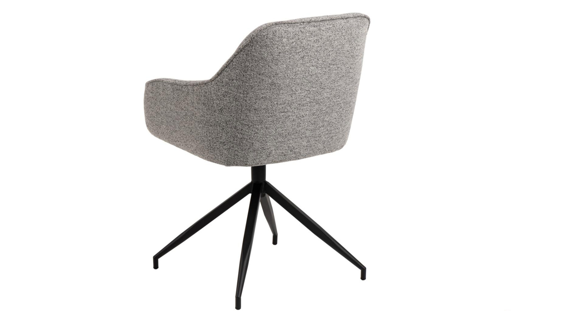 Vierfußstuhl Actona group aus Stoff in Grau Armlehnstuhl Brooke grauer Bezug Monza 120 & schwarzes Metall - drehbar