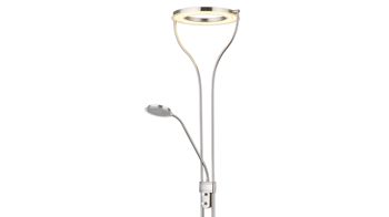 Stehleuchte Globo lighting aus Metall in Nickel GLOBO Leuchten Serie Ebro - Deckenfluter Nickel matt - Höhe ca. 194 cm