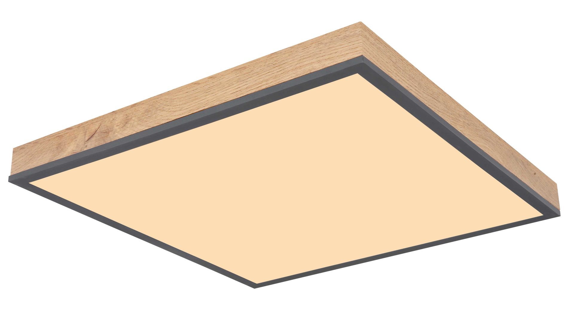 Deckenleuchte Globo lighting aus Holz in Holzfarben GLOBO Leuchten Serie Rodo - Deckenleuchte mit Farbwechsler Holz & Graphit – ca. 45 x 45 cm