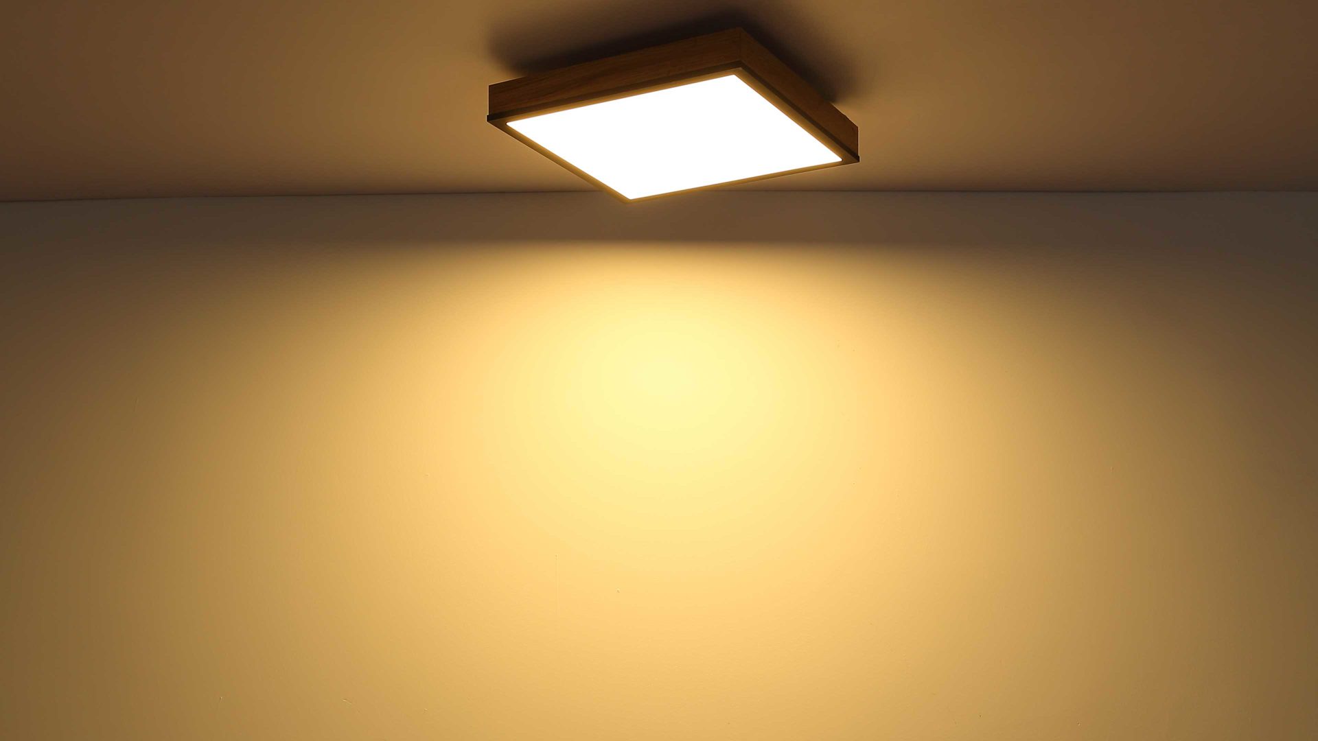 Deckenleuchte Globo lighting aus Holz in Holzfarben GLOBO Leuchten Serie Rodo - Deckenleuchte mit Farbwechsler Holz & Graphit – ca. 30 x 30 cm