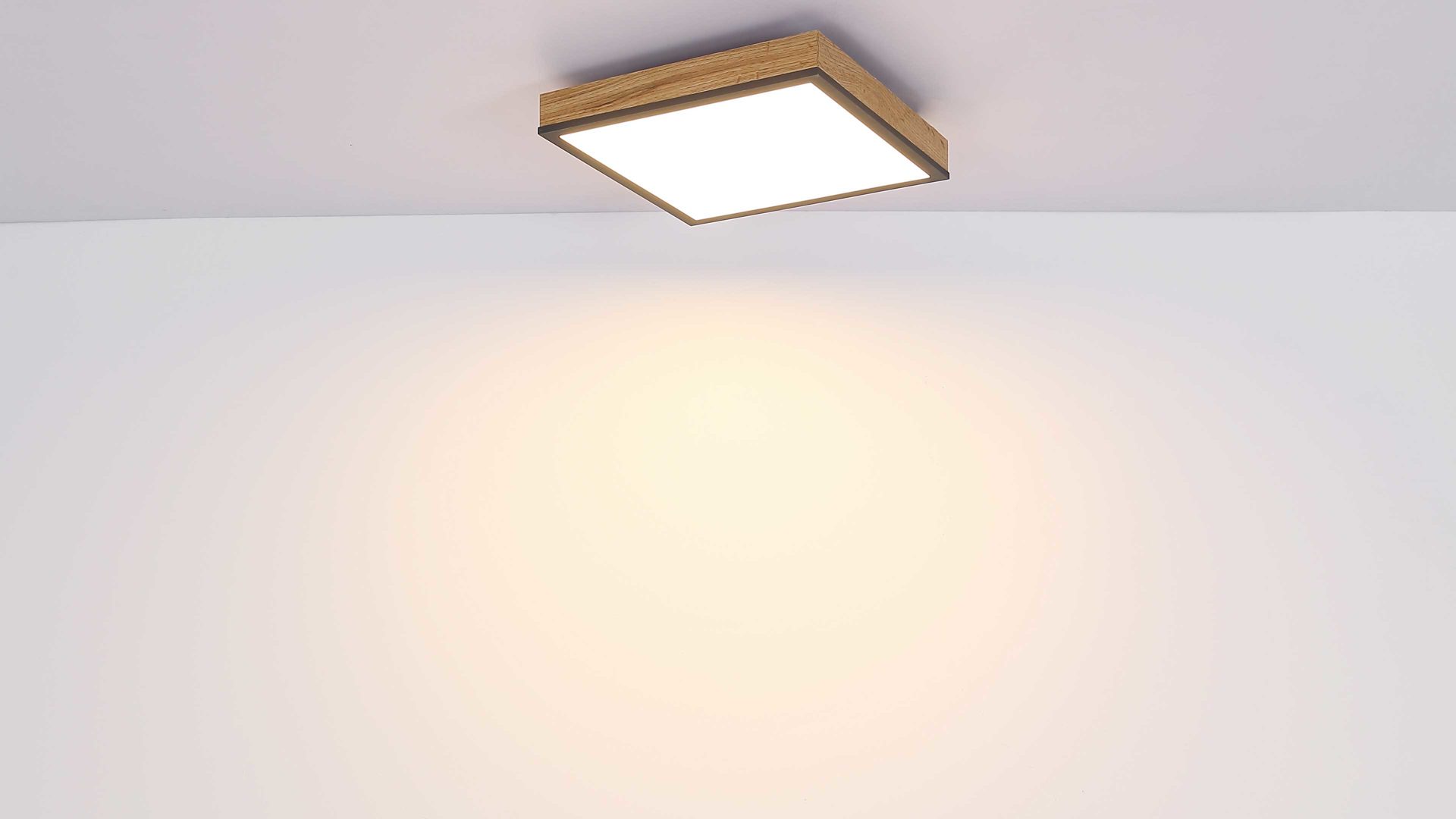 Deckenleuchte Globo lighting aus Holz in Holzfarben GLOBO Leuchten Serie Rodo - Deckenleuchte mit Farbwechsler Holz & Graphit – ca. 45 x 45 cm