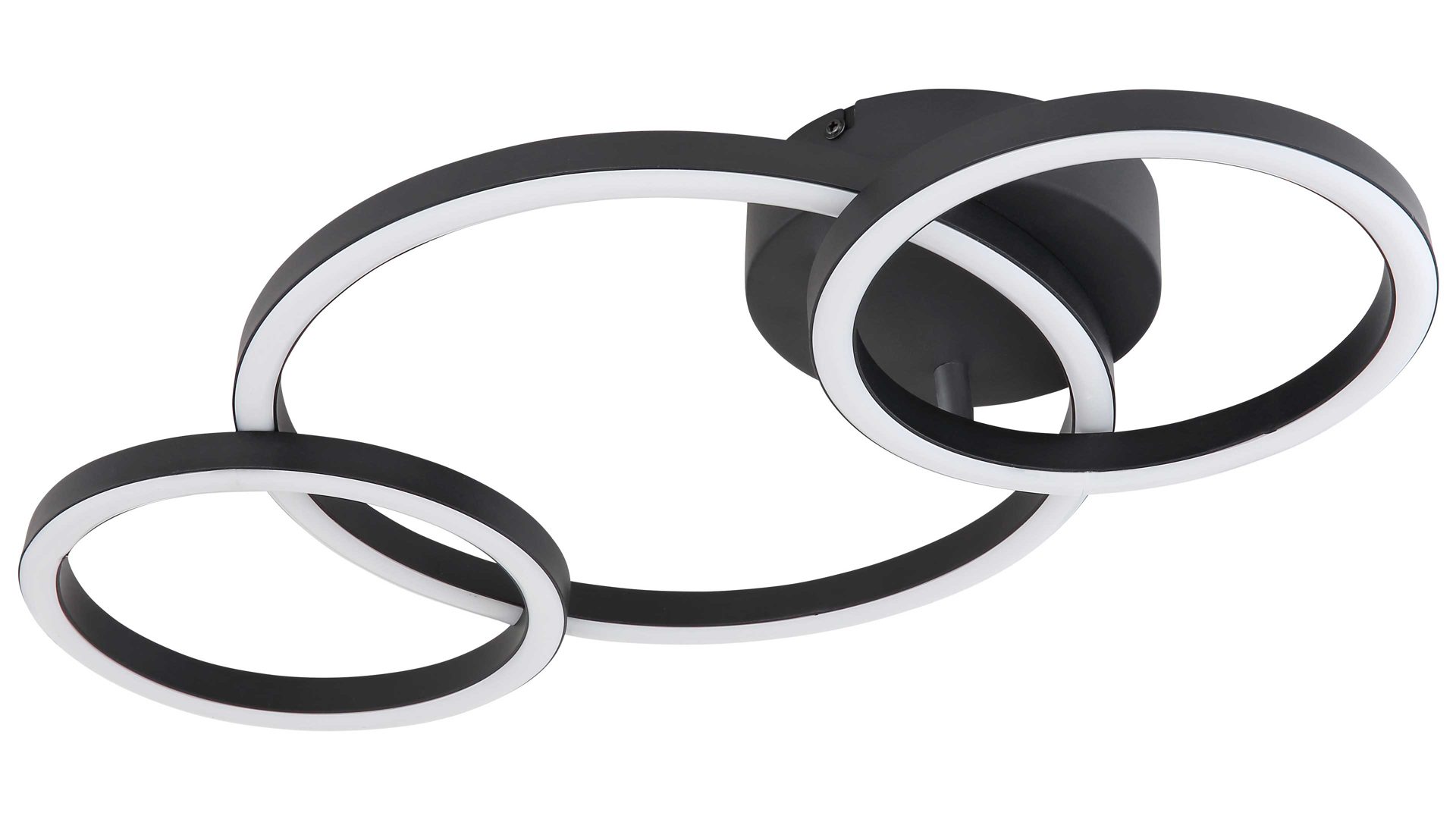 Deckenleuchte Globo lighting aus Metall in Schwarz GLOBO LIGHTING Leuchten Serie Reggy - Deckenlampe Mattschwarz & opalfarbenes Acryl - Länge ca. 55 cm