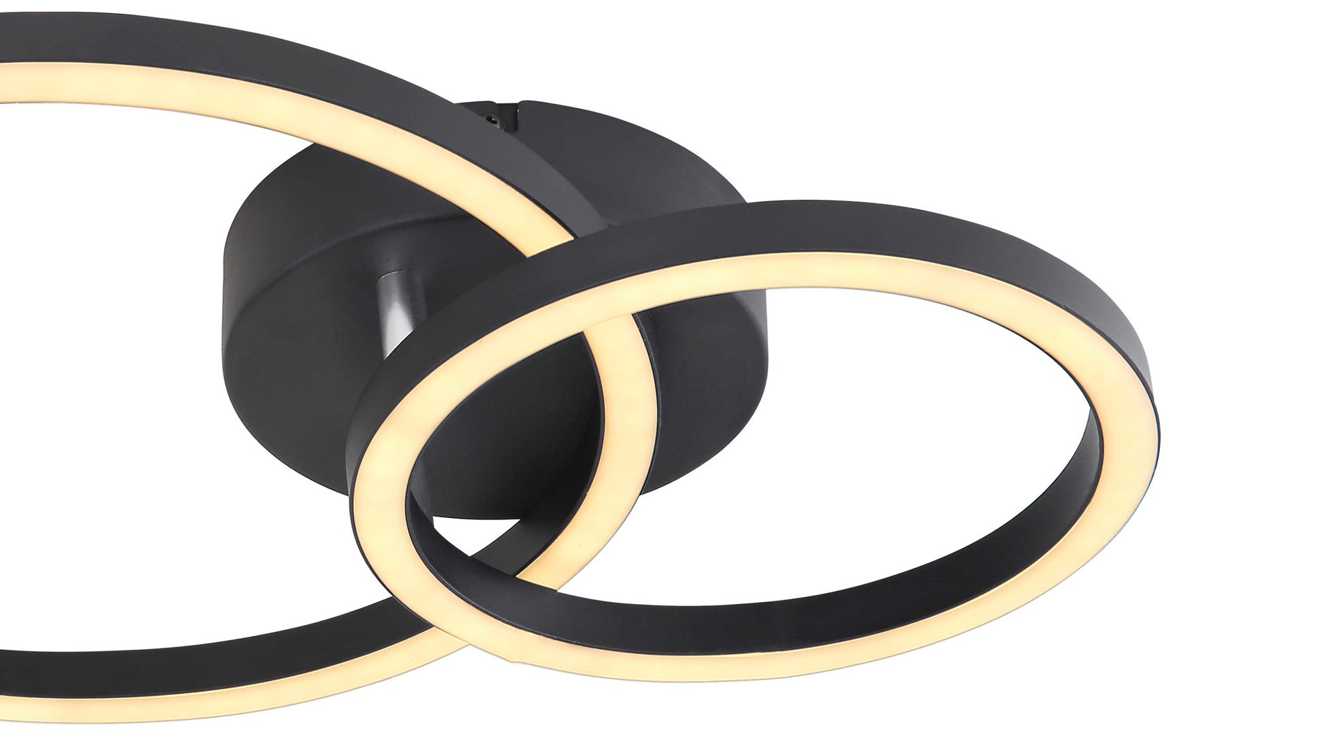 Deckenleuchte Globo lighting aus Metall in Schwarz GLOBO LIGHTING Leuchten Serie Reggy - Deckenlampe Mattschwarz & opalfarbenes Acryl - Länge ca. 55 cm