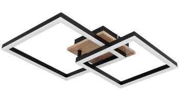 Deckenleuchte Globo lighting aus Metall in Schwarz GLOBO Deckenlampe Bossy mattschwarzes Metall - Länge ca. 53 cm