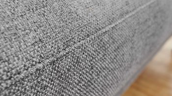 2,5-Sitzer COMFORT SMART aus Stoff in Grau COMFORT SMART Cadira - 2,5-Sitzer graues Flachgewebe Mono & schwarze Winkelfüße - Länge ca. 194 cm