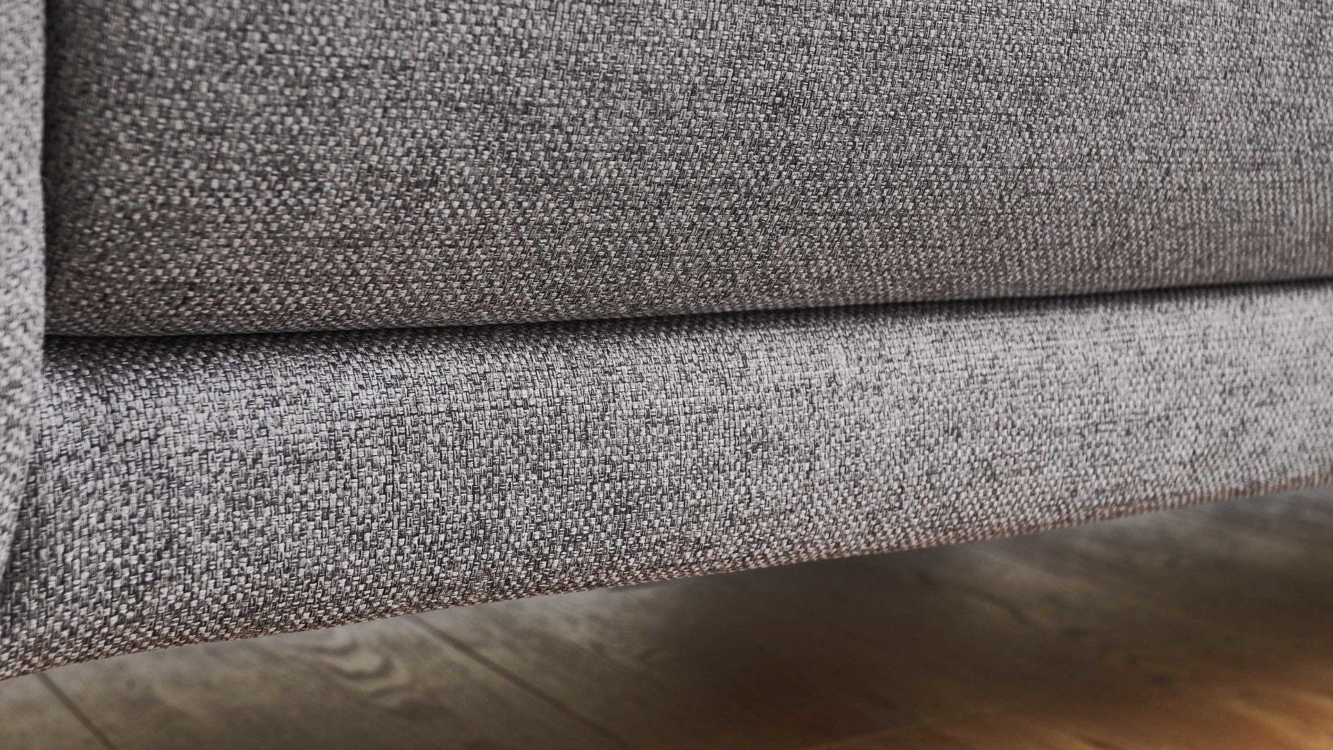 2,5-Sitzer COMFORT SMART aus Stoff in Grau COMFORT SMART Cadira - 2,5-Sitzer graues Flachgewebe Mono & schwarze Winkelfüße - Länge ca. 194 cm