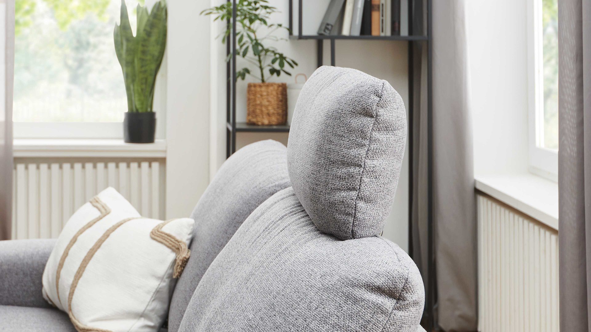 Kopfstütze COMFORT SMART aus Stoff in Grau COMFORT SMART Cadira - Kopfstütze graues Flachgewebe Mono - ca. 50 x 23 cm