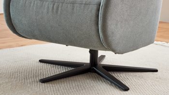 Relaxsessel COMFORT SMART aus Stoff in Hellblau COMFORT SMART Polstersessel Calipso M salbeifarbener Strukturstoff Free & schwarzer Sternfuß 909