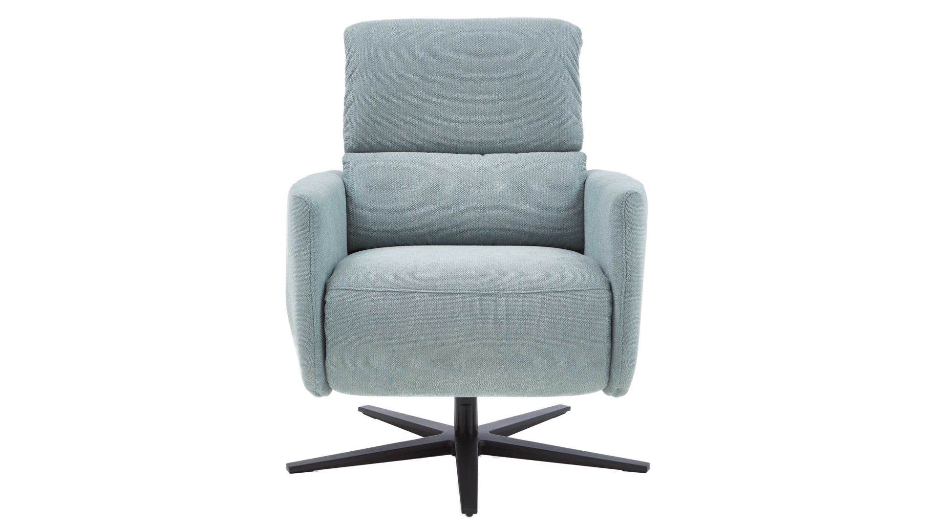 Relaxsessel COMFORT SMART aus Stoff in Hellblau COMFORT SMART Polstersessel Calipso M salbeifarbener Strukturstoff Free & schwarzer Sternfuß 909