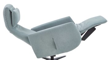 Relaxsessel COMFORT SMART aus Stoff in Hellblau COMFORT SMART Polstersessel Calipso M salbeifarbener Strukturstoff Free & schwarzer Sternfuß 909