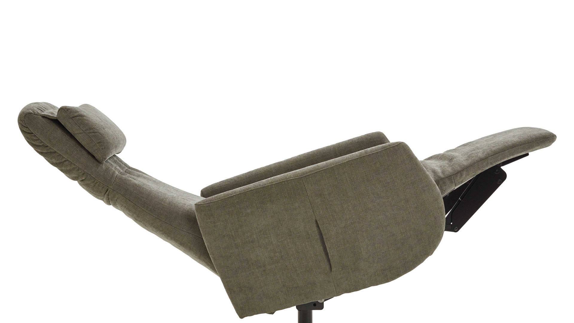 Relaxsessel COMFORT SMART aus Stoff in Dunkelgrün COMFORT SMART Polstersessel Calipso L grüner Strukturbezug Yelda & schwarzer Sternfuß 909