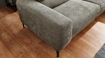 Ecksofa COMFORT SMART aus Stoff in Dunkelgrün COMFORT SMART Serie Fenja - Ecksofa dunkelgrüner Strukturstoff Yelda & schwarze Metallfüße 866 - Stellfläche ca. 298 x 162 cm