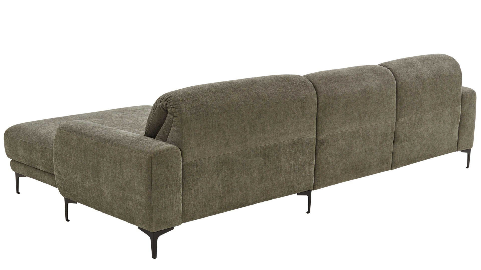 Ecksofa COMFORT SMART aus Stoff in Dunkelgrün COMFORT SMART Serie Fenja - Ecksofa dunkelgrüner Strukturstoff Yelda & schwarze Metallfüße 866 - Stellfläche ca. 298 x 162 cm