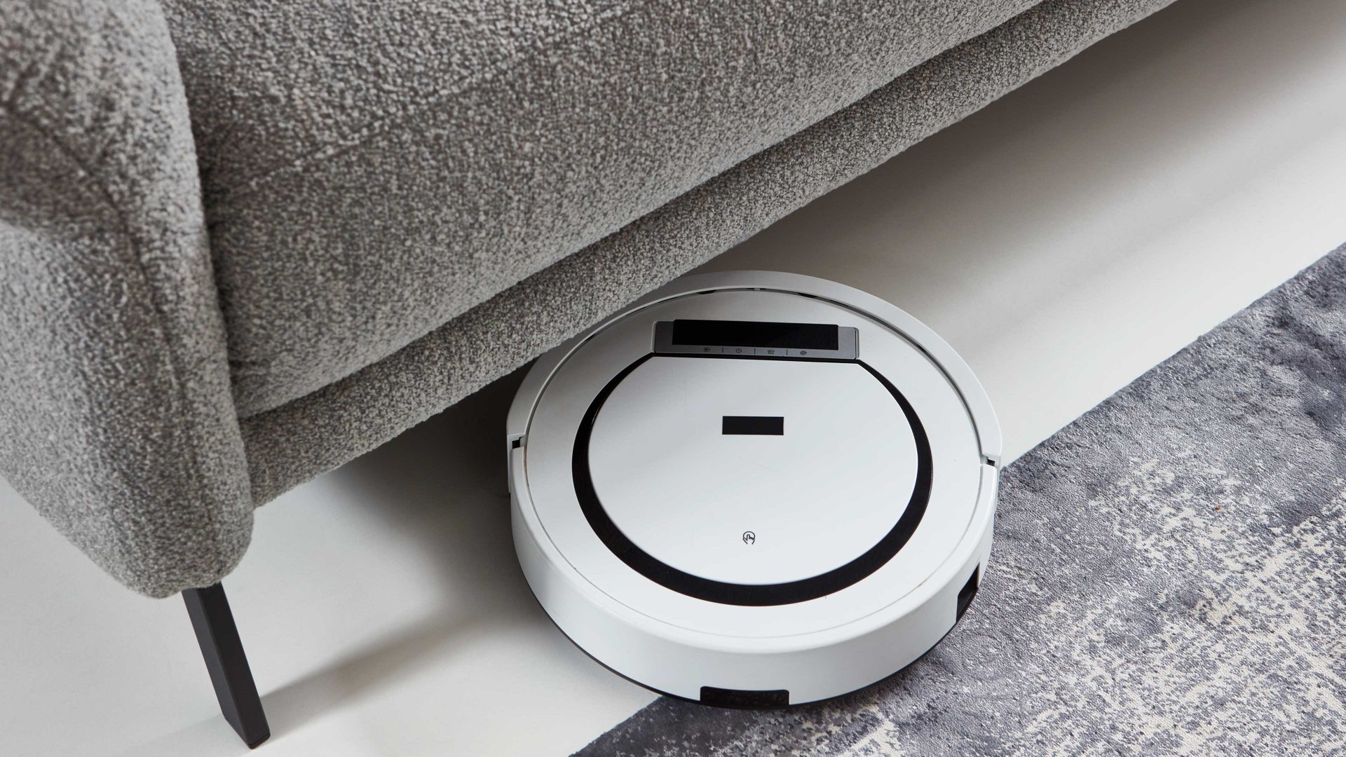 Dreisitzer COMFORT SMART aus Stoff in Hellgrau COMFORT SMART Serie Fenja - Dreisitzer silberfarbener Strukturstoff Loop & schwarze Metallfüße 346 - Länge ca. 212 cm