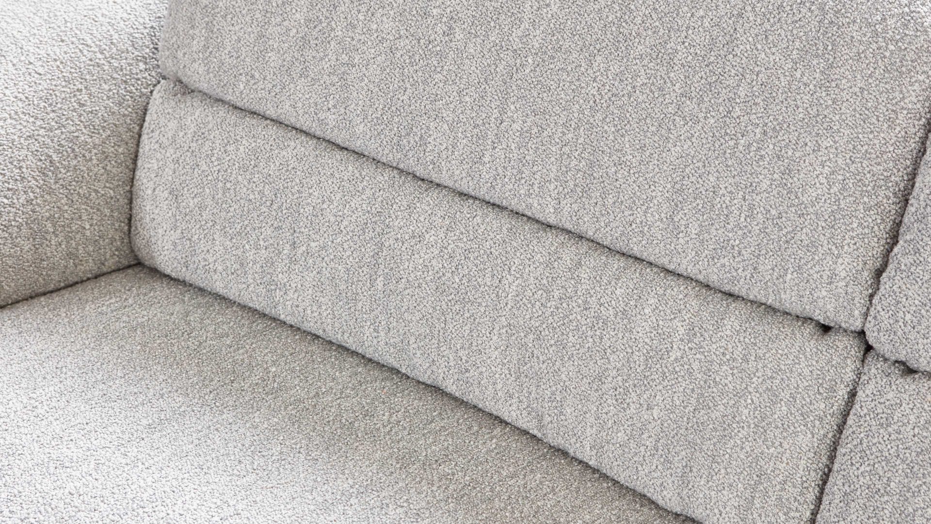 Dreisitzer COMFORT SMART aus Stoff in Hellgrau COMFORT SMART Serie Fenja - Dreisitzer silberfarbener Strukturstoff Loop & schwarze Metallfüße 346 - Länge ca. 212 cm