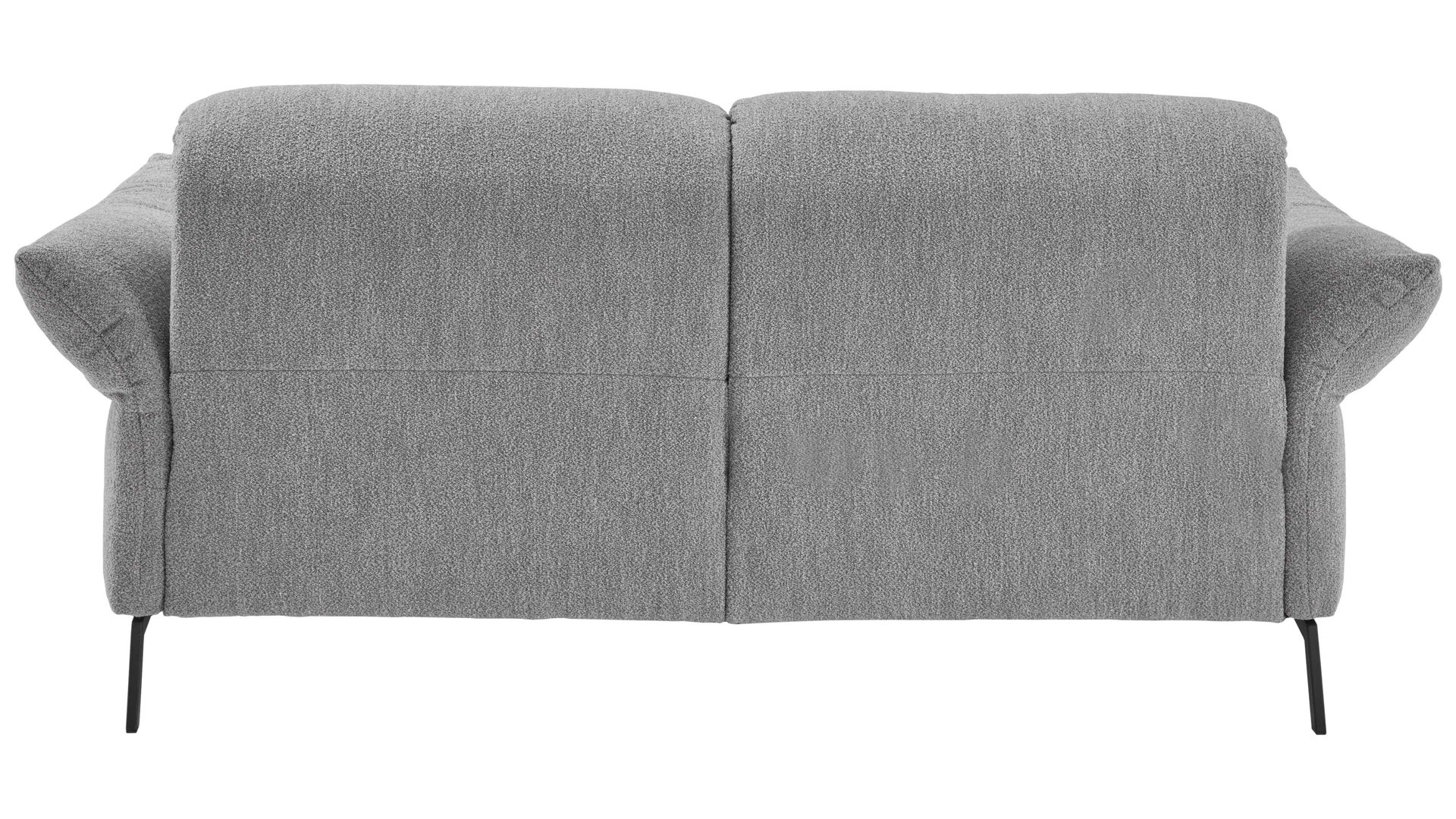 Zweisitzer COMFORT SMART aus Stoff in Hellgrau COMFORT SMART Serie Fenja - Zweisitzer silberfarbener Strukturstoff Loop & schwarze Metallfüße 346 - Länge ca. 173 cm