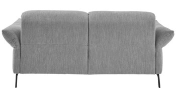Zweisitzer COMFORT SMART aus Stoff in Hellgrau COMFORT SMART Serie Fenja - Zweisitzer silberfarbener Strukturstoff Loop & schwarze Metallfüße 346 - Länge ca. 173 cm