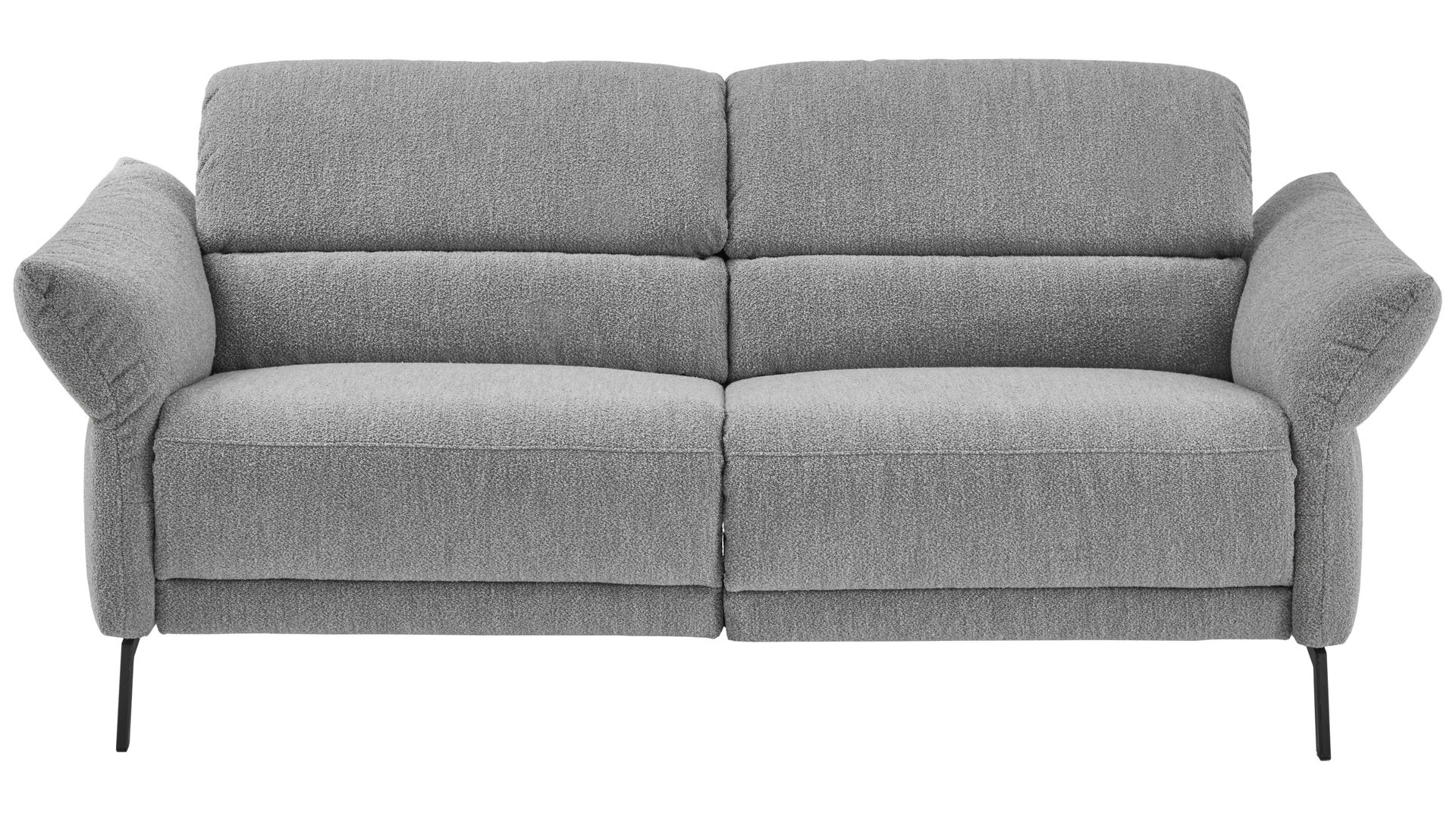 2,5-Sitzer COMFORT SMART aus Stoff in Hellgrau COMFORT SMART Serie Fenja - zweiteiliger 2,5-Sitzer silberfarbener Strukturstoff Loop & schwarze Metallfüße 346 - Länge ca. 196 cm