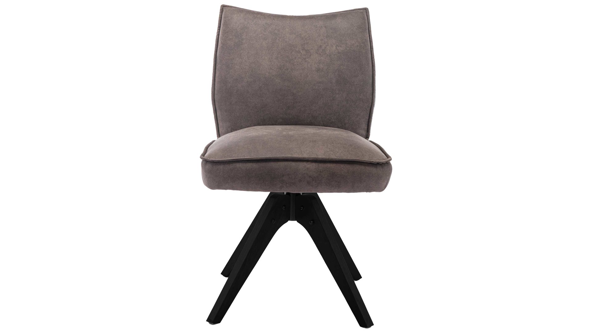 Vierfußstuhl MIVIVO aus Kunstfaser in Braun MIVIVO Wohnprogramm Fresno - Polsterstuhl mit Drehfunktion zweifarbige Stoffkombination & schwarzes Metall