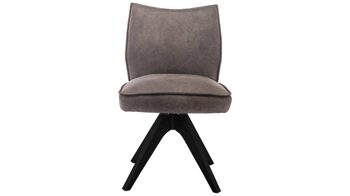Vierfußstuhl MIVIVO aus Kunstfaser in Braun MIVIVO Wohnprogramm Fresno - Polsterstuhl mit Drehfunktion zweifarbige Stoffkombination & schwarzes Metall