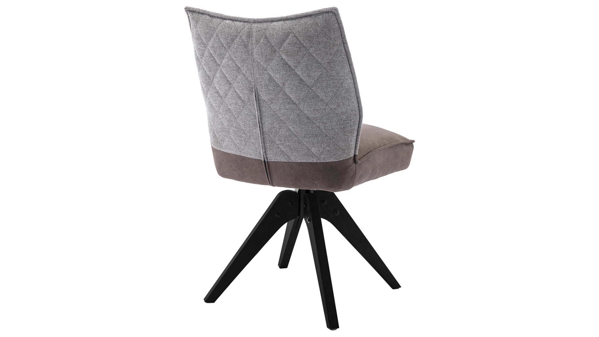 Vierfußstuhl MIVIVO aus Kunstfaser in Braun MIVIVO Wohnprogramm Fresno - Polsterstuhl mit Drehfunktion zweifarbige Stoffkombination & schwarzes Metall