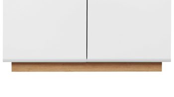 Vitrine MIVIVO aus Holz in Weiß MIVIVO Wohnprogramm Fresno - Vitrine Mattweiß & Artisan Eiche - zwei Türen, Breite ca. 98 cm