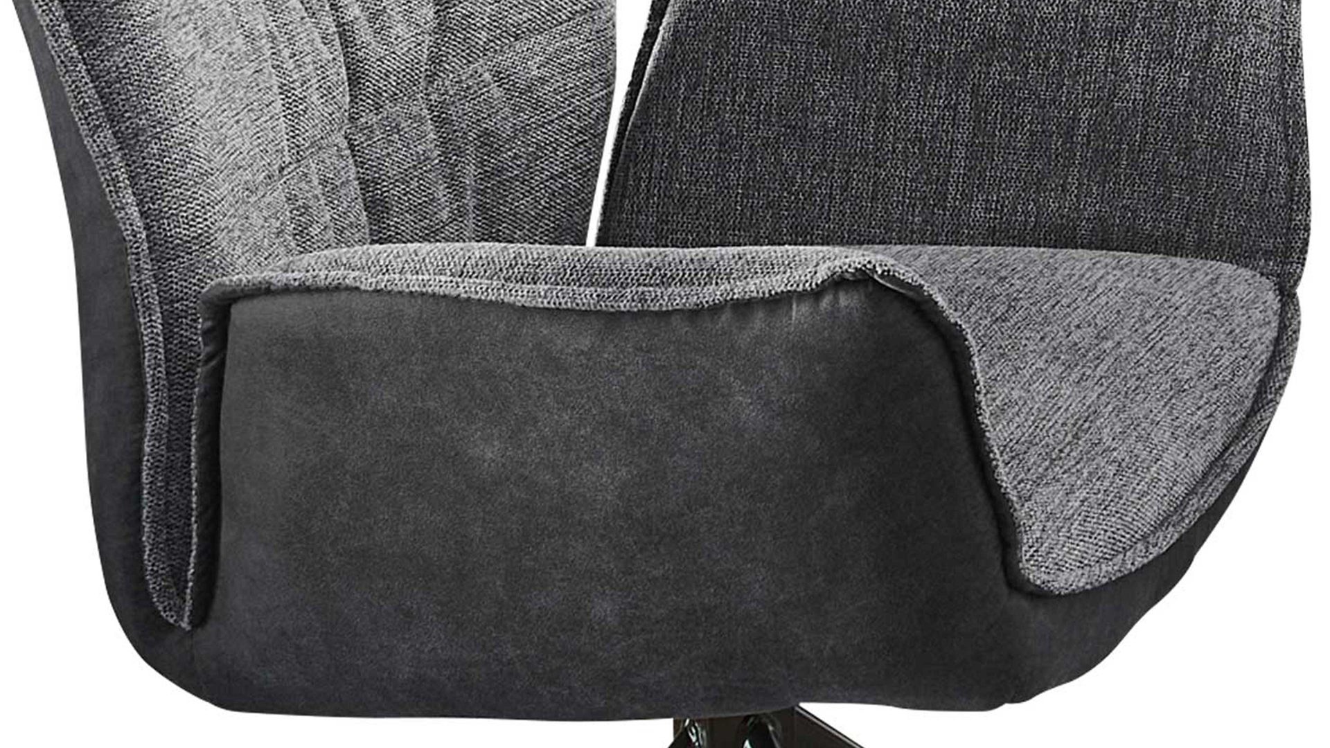 Vierfußstuhl Niehoff sitzmoebel aus Stoff in Grau NIEHOFF SITZMÖBEL Armlehnstuhl Gent grauer Webstoff Brego & graue Mikrofaser Cowboy