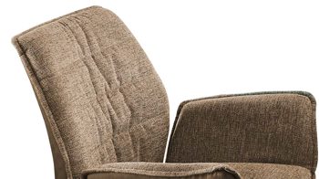 Vierfußstuhl Niehoff sitzmoebel aus Stoff in Hellbraun NIEHOFF SITZMÖBEL Armlehnstuhl Gent taupefarbener Webstoff Brego & taupefarbene Mikrofaser Cowboy