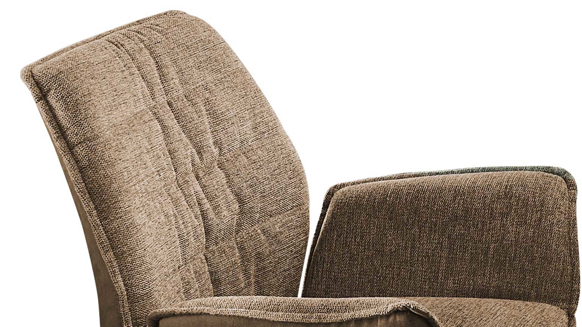 Vierfußstuhl Niehoff sitzmoebel aus Stoff in Hellbraun NIEHOFF SITZMÖBEL Armlehnstuhl Gent taupefarbener Webstoff Brego & taupefarbene Mikrofaser Cowboy