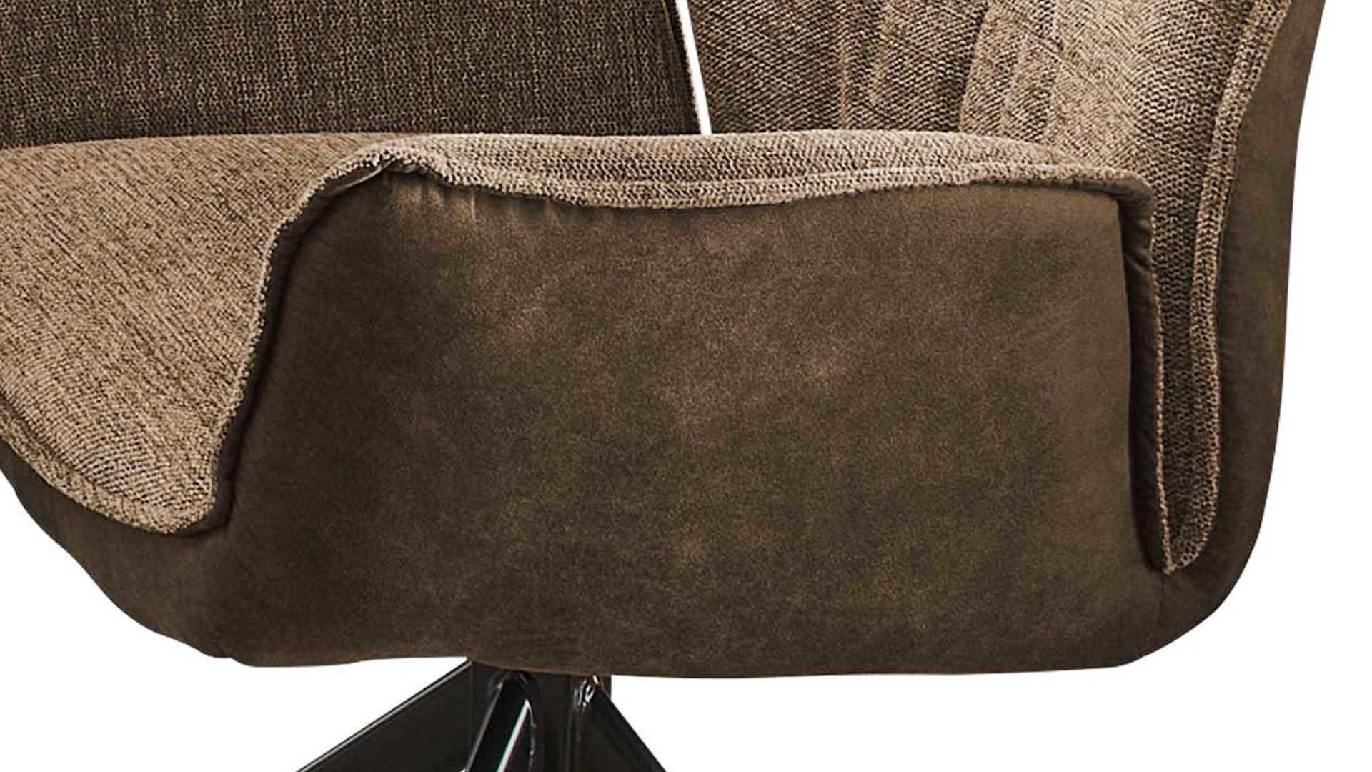 Vierfußstuhl Niehoff sitzmoebel aus Stoff in Hellbraun NIEHOFF SITZMÖBEL Armlehnstuhl Gent taupefarbener Webstoff Brego & taupefarbene Mikrofaser Cowboy