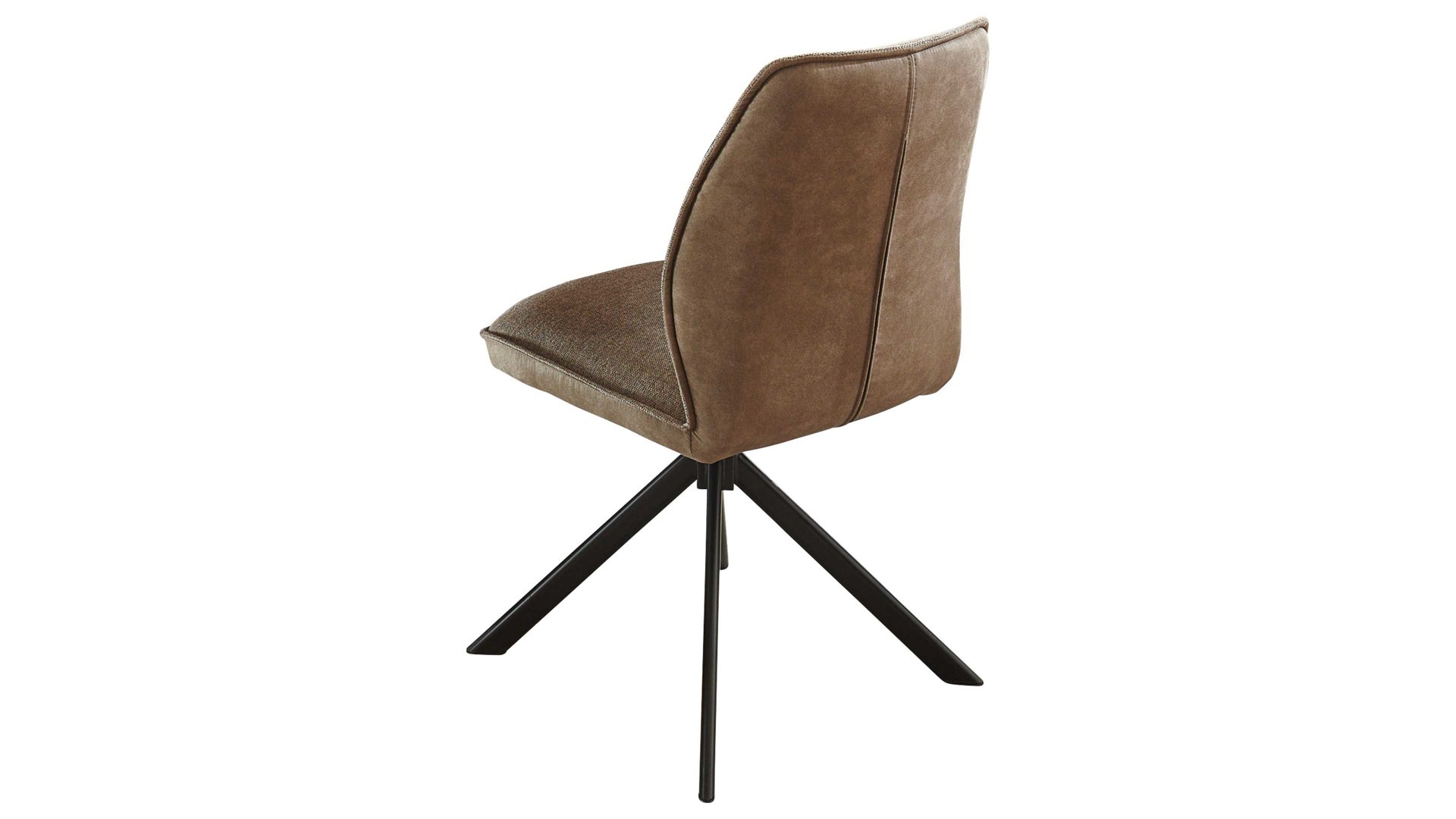 Vierfußstuhl Niehoff sitzmoebel aus Stoff in Hellbraun NIEHOFF SITZMÖBEL Polsterstuhl Gent taupefarbener Webstoff Brego & taupefarbene Mikrofaser Cowboy