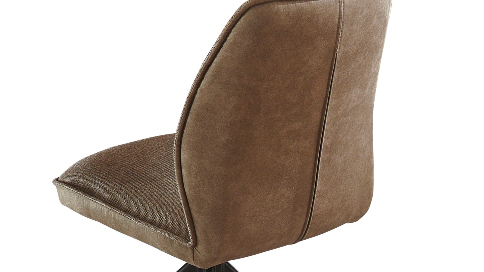 Vierfußstuhl Niehoff sitzmoebel aus Stoff in Hellbraun NIEHOFF SITZMÖBEL Polsterstuhl Gent taupefarbener Webstoff Brego & taupefarbene Mikrofaser Cowboy