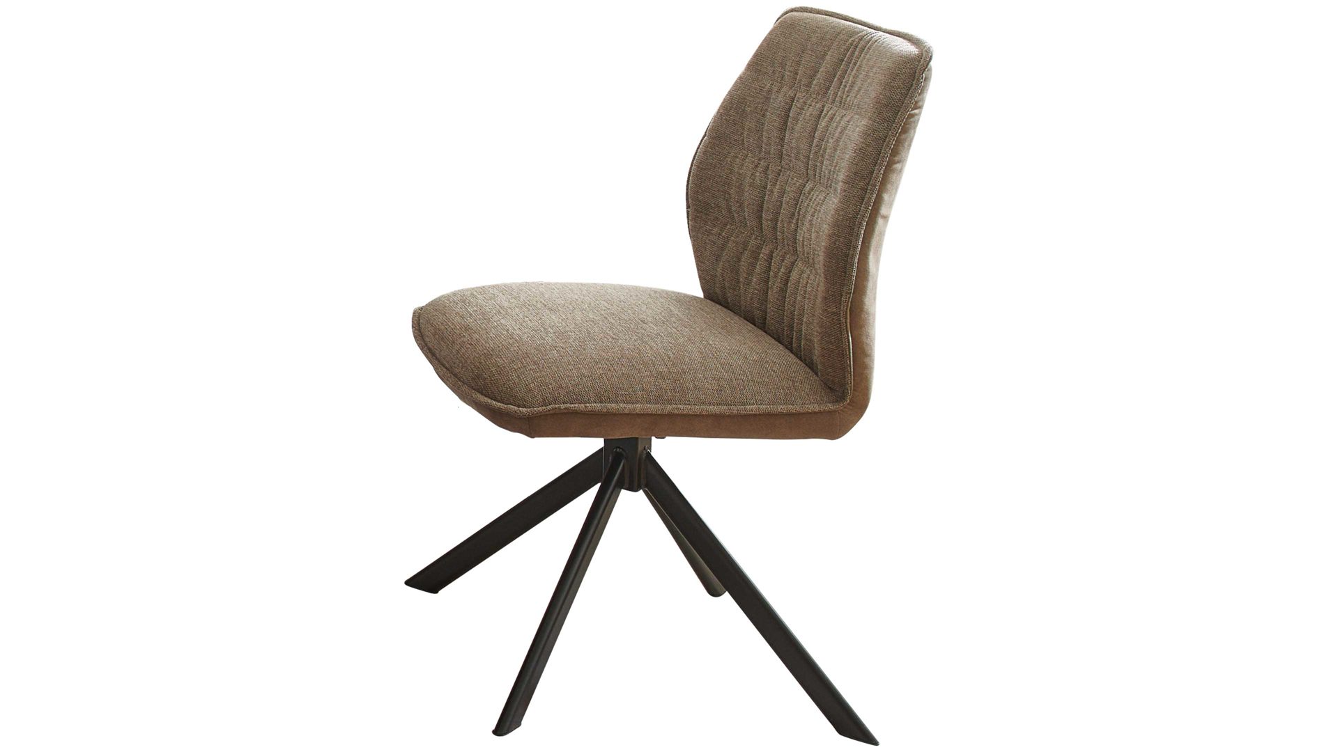Vierfußstuhl Niehoff sitzmoebel aus Stoff in Hellbraun NIEHOFF SITZMÖBEL Polsterstuhl Gent taupefarbener Webstoff Brego & taupefarbene Mikrofaser Cowboy
