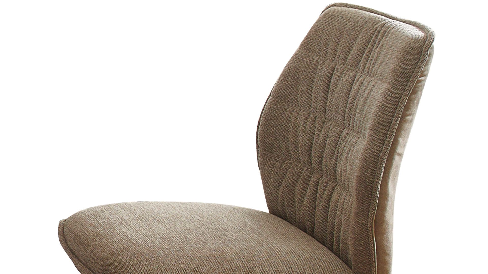 Vierfußstuhl Niehoff sitzmoebel aus Stoff in Hellbraun NIEHOFF SITZMÖBEL Polsterstuhl Gent taupefarbener Webstoff Brego & taupefarbene Mikrofaser Cowboy