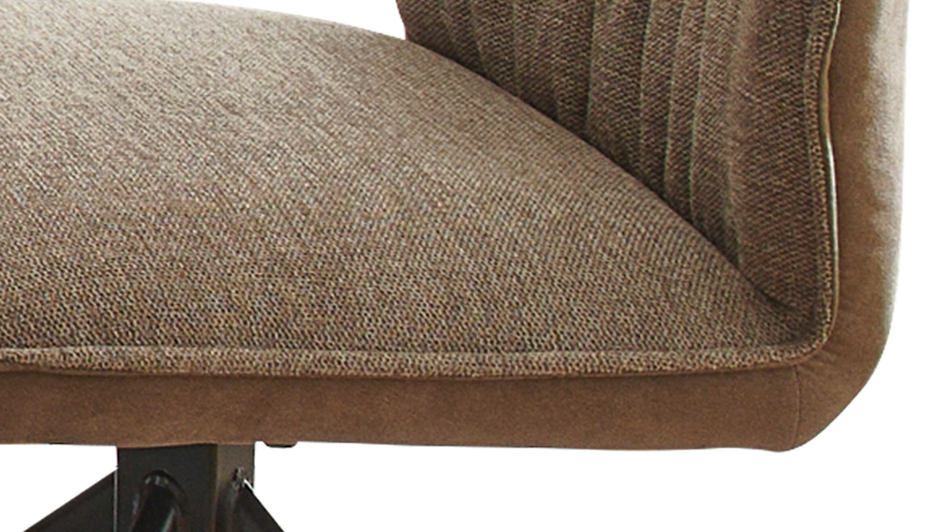 Vierfußstuhl Niehoff sitzmoebel aus Stoff in Hellbraun NIEHOFF SITZMÖBEL Polsterstuhl Gent taupefarbener Webstoff Brego & taupefarbene Mikrofaser Cowboy