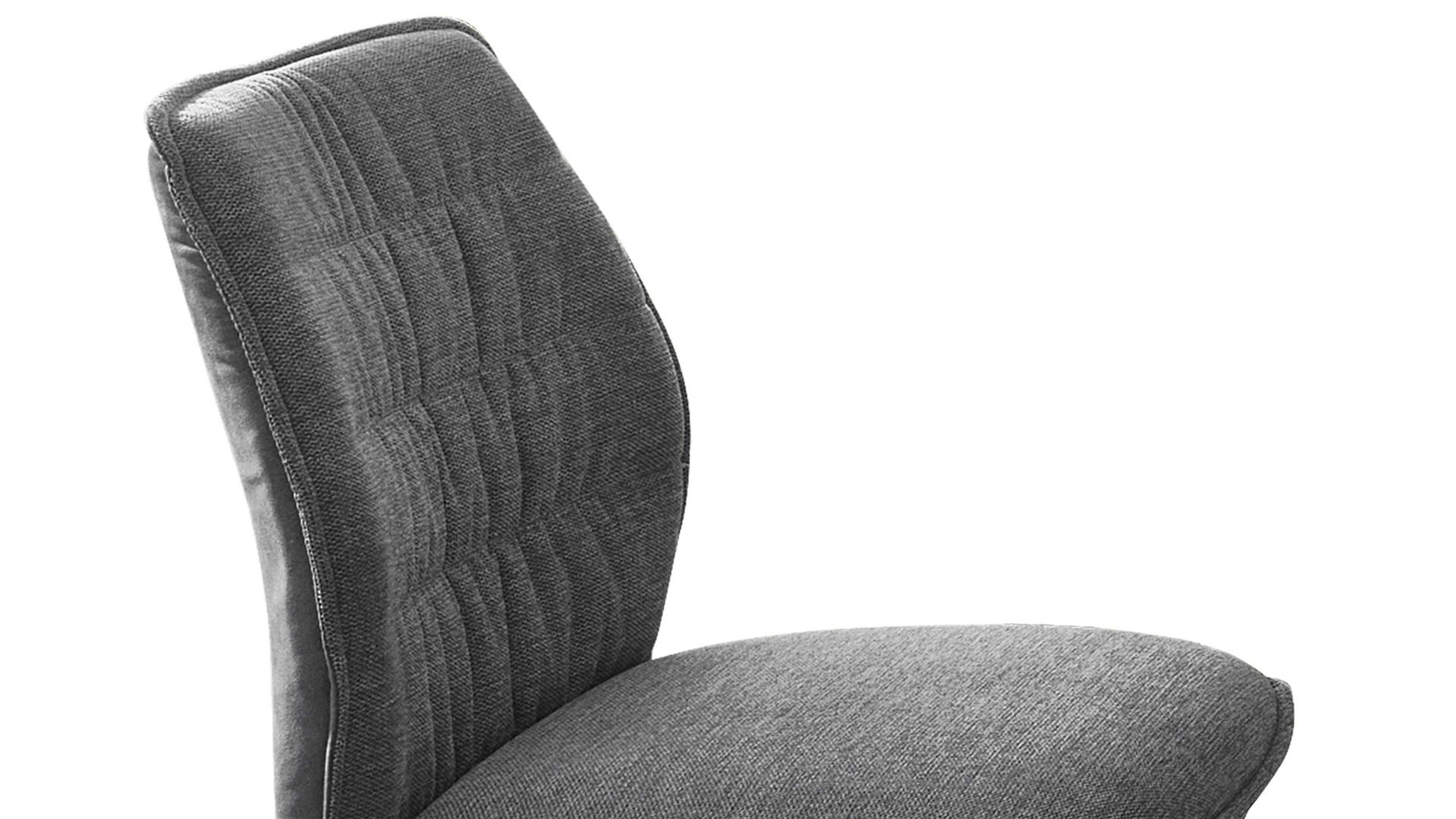 Vierfußstuhl Niehoff sitzmoebel aus Stoff in Grau NIEHOFF SITZMÖBEL Polsterstuhl Gent grauer Webstoff Brego & graue Mikrofaser Cowboy